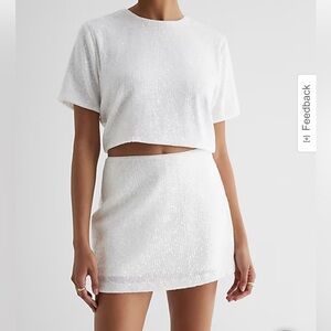 FUN Express Two-Piece Sequin Mini Skort and short sleeve top